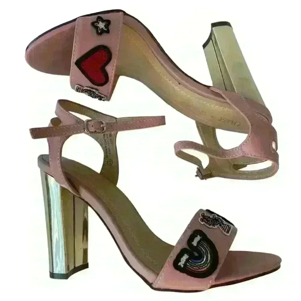 Pink & Gold / Women High Heels Sandals/ Us size 6.5